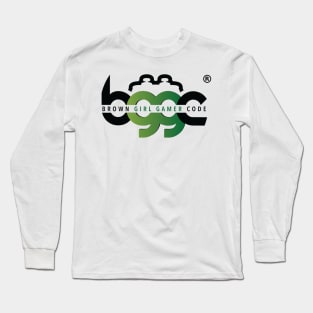 Brown Girl Gamer Code Horizontal Logo - Light Mode Long Sleeve T-Shirt